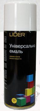 Эмаль аэрозольная универсальная Lider 400 мл, белая, (9010)