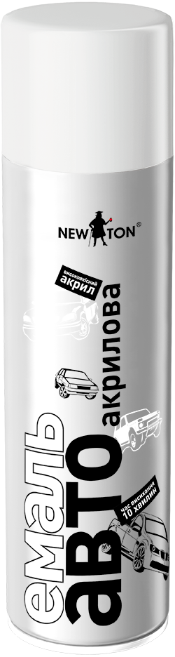 Автоемаль аерозольна ТМ Нью Тон акрил 9010 біла глянець 500 мл 1/6/1