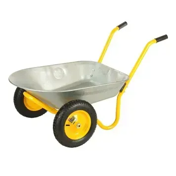 Тачка будівельна ТМ Будмонстер 2-колісна, куз.оц. 75л, рама жовт., в/п-150кг, колесо пневмо 3,5х8