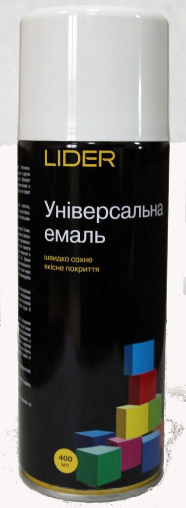 Эмаль аэрозольная универсальная Lider 400 мл, белая, (9010)