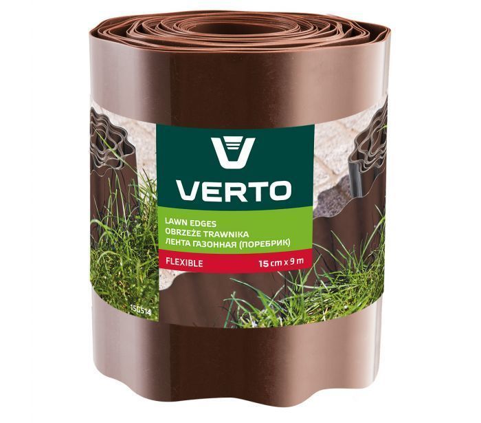 Бордюр газонный Verto коричневый 20 см х 9 м, (15G515)