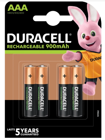 Аккумулятор Duracell HR03 (AAA) 900 mAh мини-пальчик уп. 4 шт., (6486619)