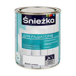 Емаль акрилова для радіаторів ТМ Снєжка 0,75 л 1/8/1