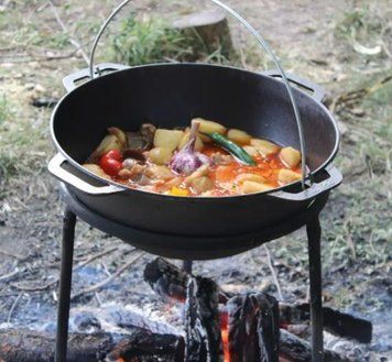 Казан BRIZOLL азиатский чугунный с крышкой-сковородкой гриль и дужкой 10 л (KA10-3)