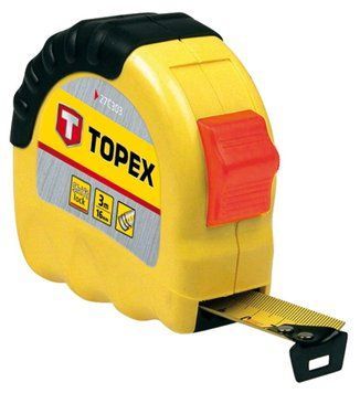 Рулетка Topex Shiftlock стальная лента 10 м, 25 мм, (27C310)
