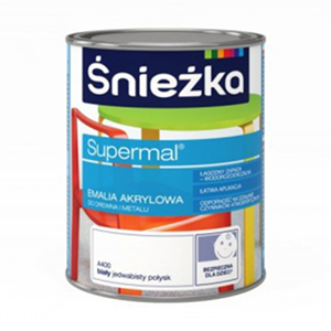 Емаль акрилова водорозчинна для дерева і металу Sniezka Supermal А400 білий глянець 0.8 л