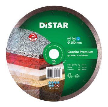 Диск алмазний ТМ Дістар суцільний Granite Premium 7D 250*1,5*25,4 1/1/1