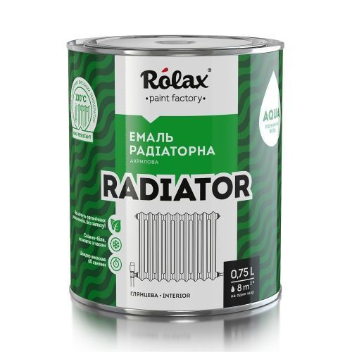 Эмаль акриловая водорастворимая для радиаторов Premium Rolax, 0,93 кг