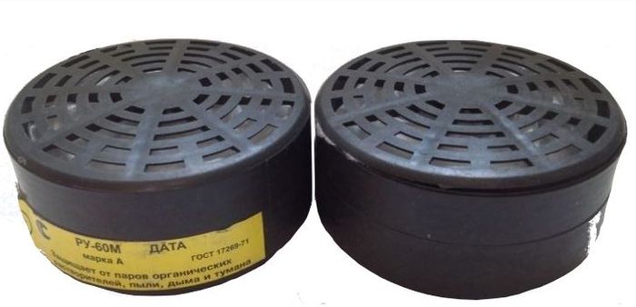 Фильтр сменный черный банка круглая Vita для распиратора РУ-60М, (DR-0012)
