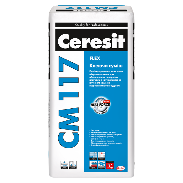 Клей для плитки Ceresit CM 117 Flex 25 кг, (947427)