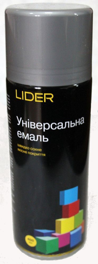 Эмаль аэрозольная универсальная Lider 400 мл, серебро, (9006)