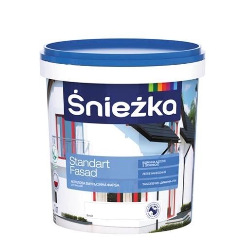 Краска фасадная белая Sniezka Standart Fasad 1 л 1.4 кг