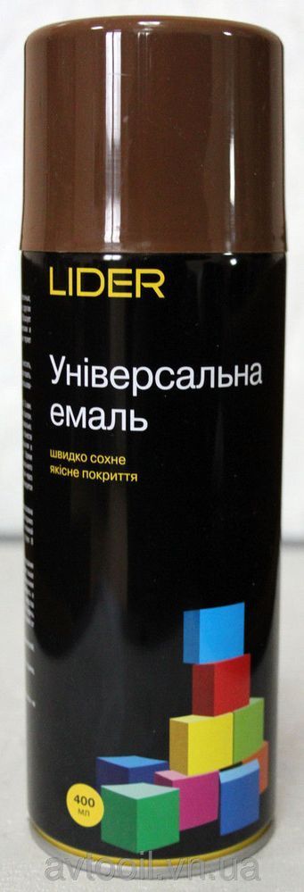Эмаль аэрозольная универсальная Lider 400 мл, тёмно-коричневая, (8017)